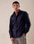 Long sleeve stretch shirt with covered buttons, slim fit with darts.