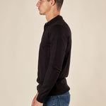 Polo uomo manica lunga in misto viscosa Eleganza casual e comfort naturale. CON/3020900 BLACK CONFAB 