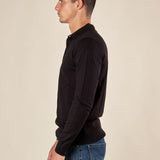Polo uomo manica lunga in misto viscosa Eleganza casual e comfort naturale. CON/3020900 BLACK CONFAB 
