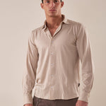 Camicia manica lunga micro piquet uomo. OC1S2S5C35 GREIGE OVER-D 