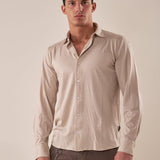 Camicia manica lunga micro piquet uomo. OC1S2S5C35 GREIGE OVER-D 