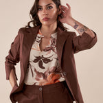 Giacca Donna raso di cotone manica 3/4. ROMI/4009 MORO ROMIHO 