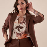 Giacca Donna raso di cotone manica 3/4. ROMI/4009 MORO ROMIHO 