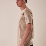T-Shirt manica corta cotone mercerizzato uomo. OC1S2S5T10 GREIGE OVER-D 