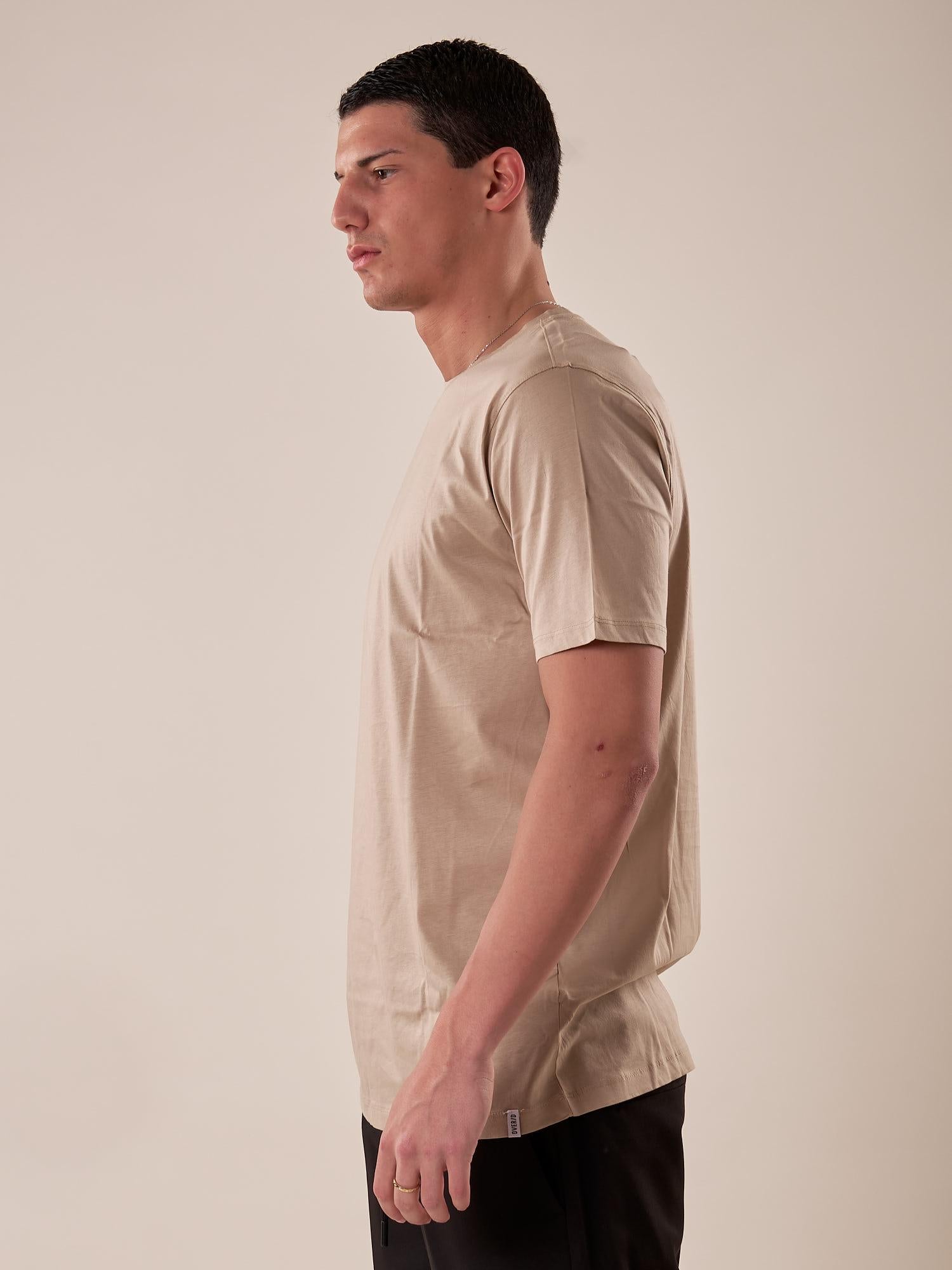 T-Shirt manica corta cotone mercerizzato uomo. OC1S2S5T10 GREIGE OVER-D 