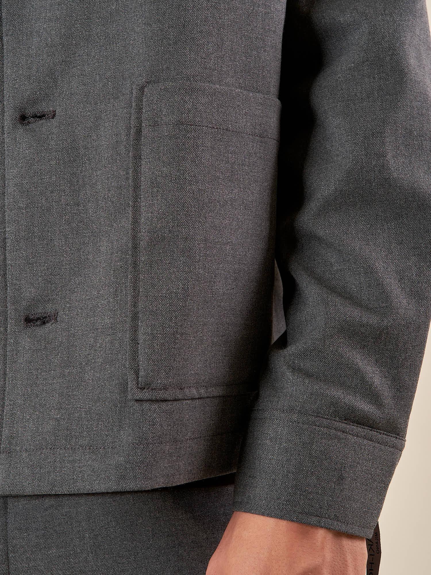 Giubbino Worker da Uomo con Tasche a Toppa Collo Camicia e Polsino, GAI1623H GRIGIO HAMAKI-HO 