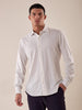 Men's long-sleeved shirt in teak piquet micsto cotton fabric.