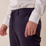 Pantalone modello pantalaccio tessuto tecnico no stiro con elastico uomo. PSE1763H BLU HAMAKI-HO 