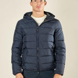 Giubbino Uomo Trapuntato con Cappuccio. Protezione, Stile e Comfort per lInverno. DM8580 BLU DATCH 
