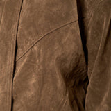 Bomber donna effetto scamosciato. Zip frontale, tasche a filetto e collo a camicia. HM2513 CAFFE FORGET-ME-NOT 