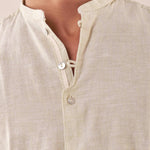 Camicia manica lunga coreana misto lino uomo. OC1S2S5C10 BAMBOO OVER-D 
