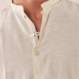 Camicia manica lunga coreana misto lino uomo. OC1S2S5C10 BAMBOO OVER-D 
