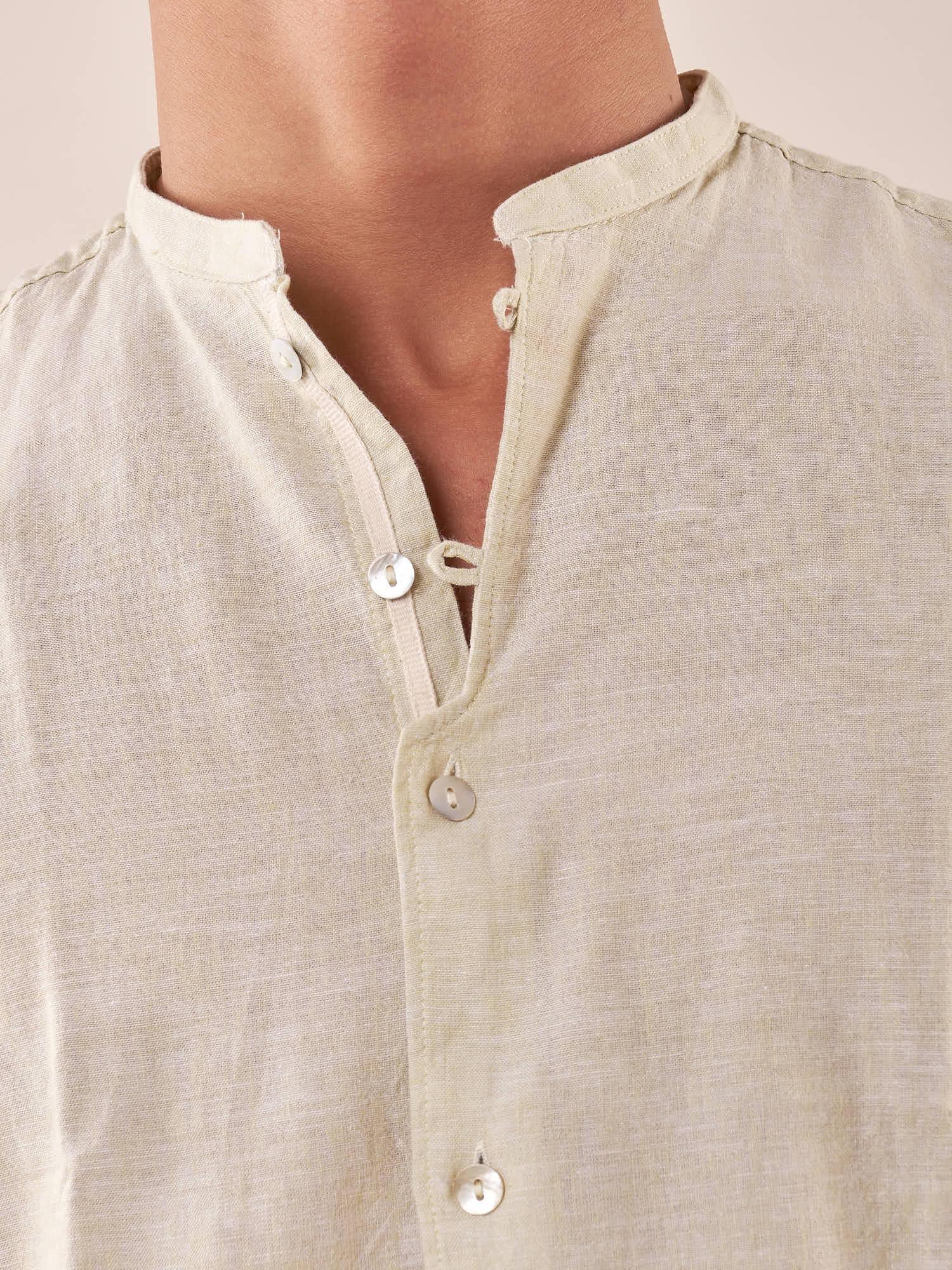 Camicia manica lunga coreana misto lino uomo. OC1S2S5C10 BAMBOO OVER-D 
