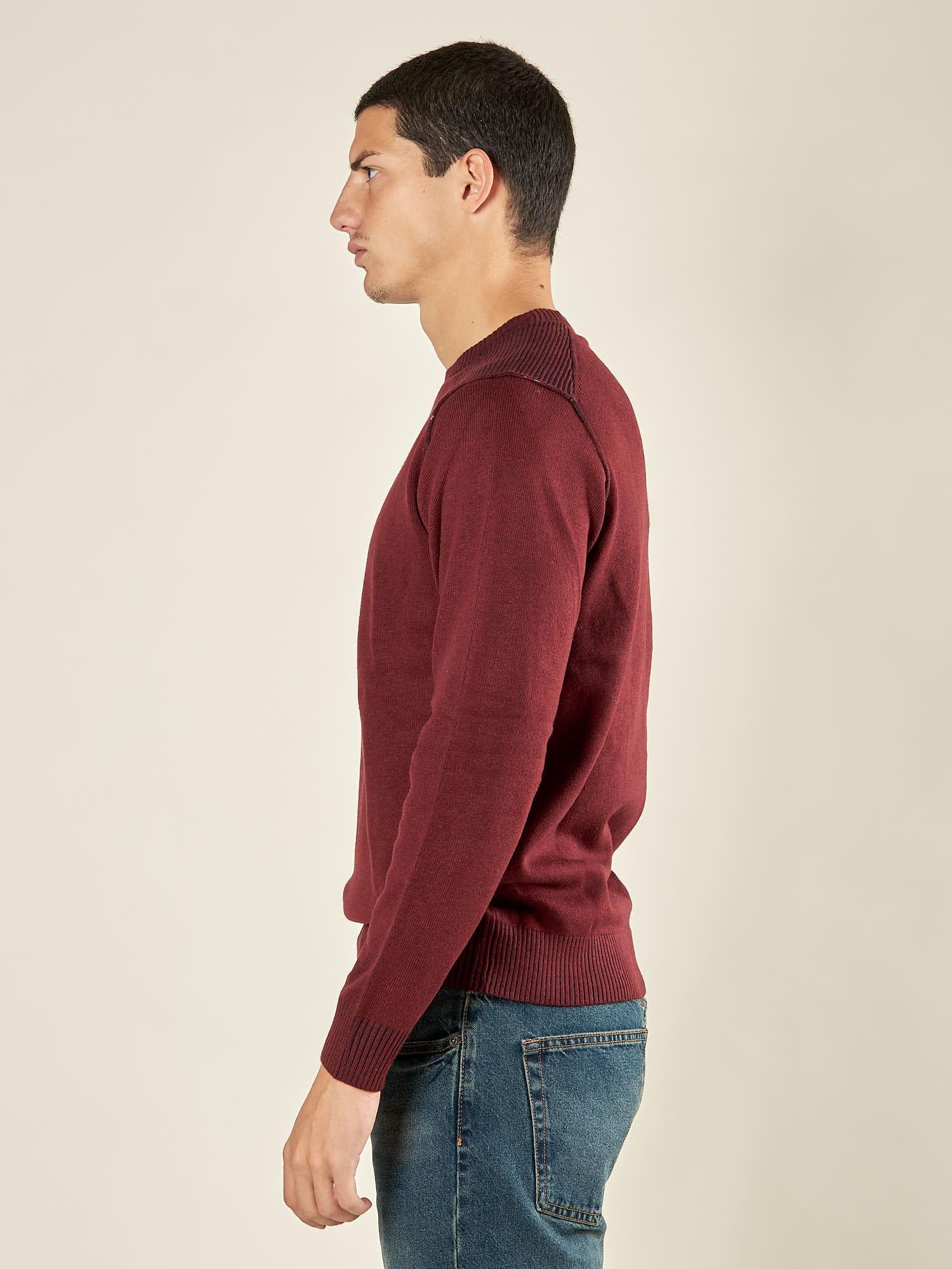 Maglia Uomo Invernale Manica Lunga in Poly Wool Finezza 12 con Costine Spalla. CON4130225 BAROLO CONSENSO 