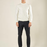 Maglia Uomo in Misto Cashmere a Trecce. Eleganza e Comfort per Ogni Occasione. CON4209225 ECRU CONSENSO 