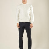 Maglia Uomo in Misto Cashmere a Trecce. Eleganza e Comfort per Ogni Occasione. CON4209225 ECRU CONSENSO 