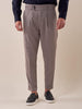 Men's double button trousers with American pocket and side buckles.