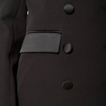 Giacca donna smoking doppio petto, con revers a lancia, tasche e bottoni in raso. GI003042 NERO ARTIGLI 