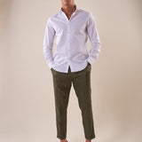 Camicia in cotone elasticizzatoa slim collo francese con riprese uomo. FBSOFT BIANCO FB 