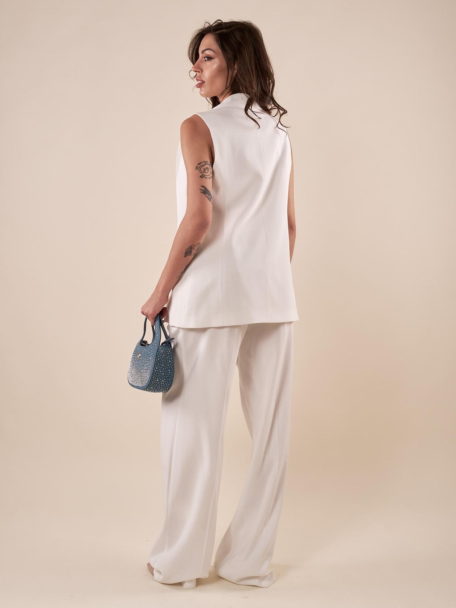 Gilet Donna in Misto Viscosa  Eleganza Versatile per Ogni Stagione GL001804 PANNA ARTIGLI 