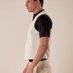 Gilet uomo abbottonatura nascosta. OE1S2S5I01 BURRO OVER-D 