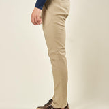 Pantalone Uomo Slim Fit in Cotone Operato Elasticizzato con Tasche allAmericana. Stile e Comfort Quotidiano. M49451 BEIGE SUPERIOR VINTAGE 