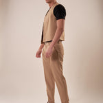 Pantalone una pence modello tapred fit con risvolto uomo. OC1S2S5P07 CAMMELLO OVER-D 