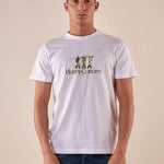 T-shirt Uomo manica corta in cotone 100% con logo stampato a contrasto. TS616035 BIANCO Henry Cotton's 