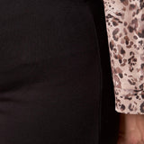 Pantalone Donna Curvy in Punto Milano  Palazzo Dritto alla Caviglia con Risvoltone. F646YBFAMORE NERO Lizalù 