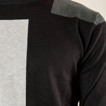 Maglia Uomo Invernale Girocollo in Misto Viscosa con Intarsi. Eleganza e Comfort in Stile Moderno. MI3172H NERO HAMAKI-HO 