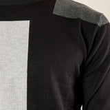 Maglia Uomo Invernale Girocollo in Misto Viscosa con Intarsi. Eleganza e Comfort in Stile Moderno. MI3172H NERO HAMAKI-HO 