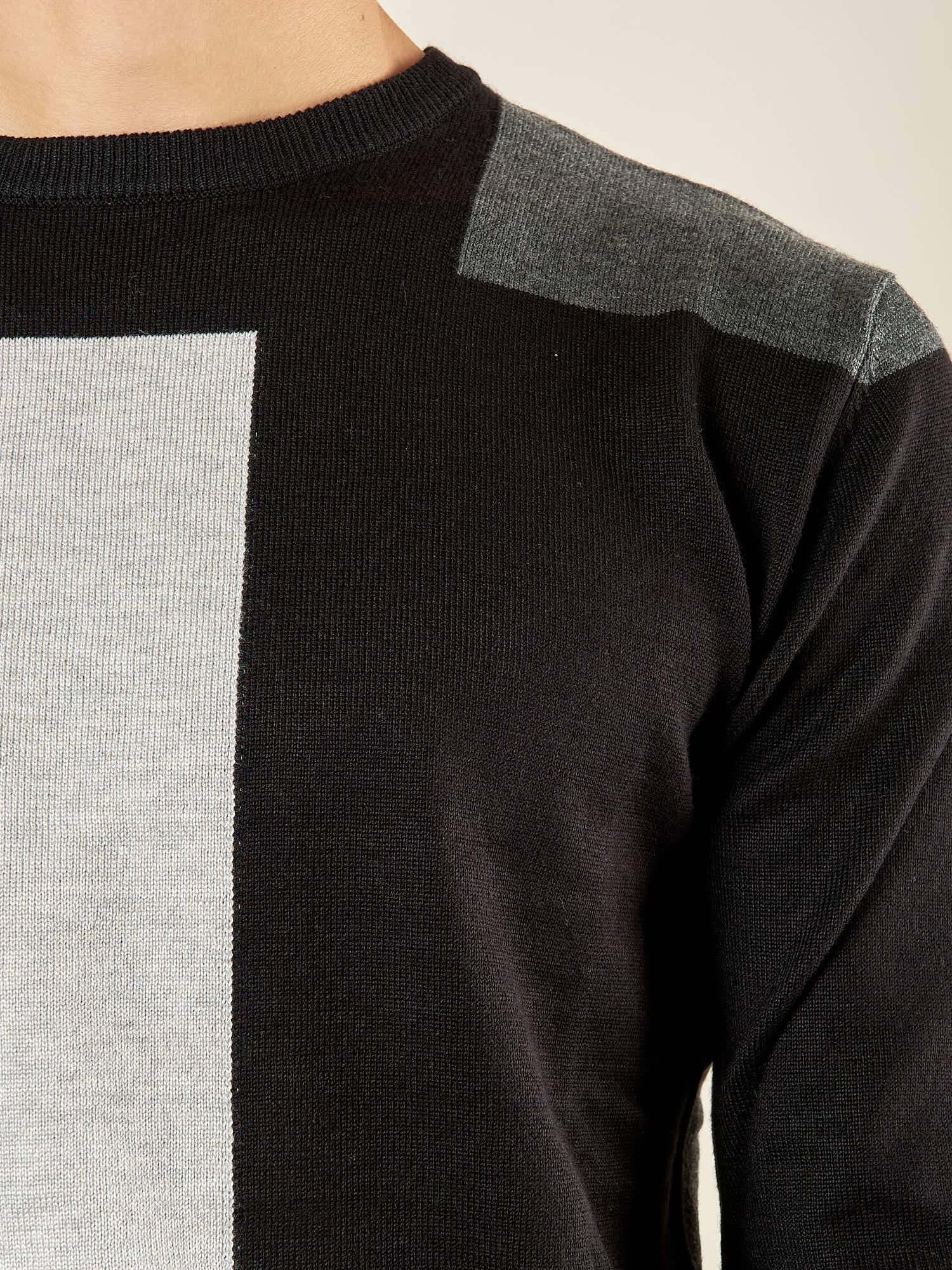 Maglia Uomo Invernale Girocollo in Misto Viscosa con Intarsi. Eleganza e Comfort in Stile Moderno. MI3172H NERO HAMAKI-HO 