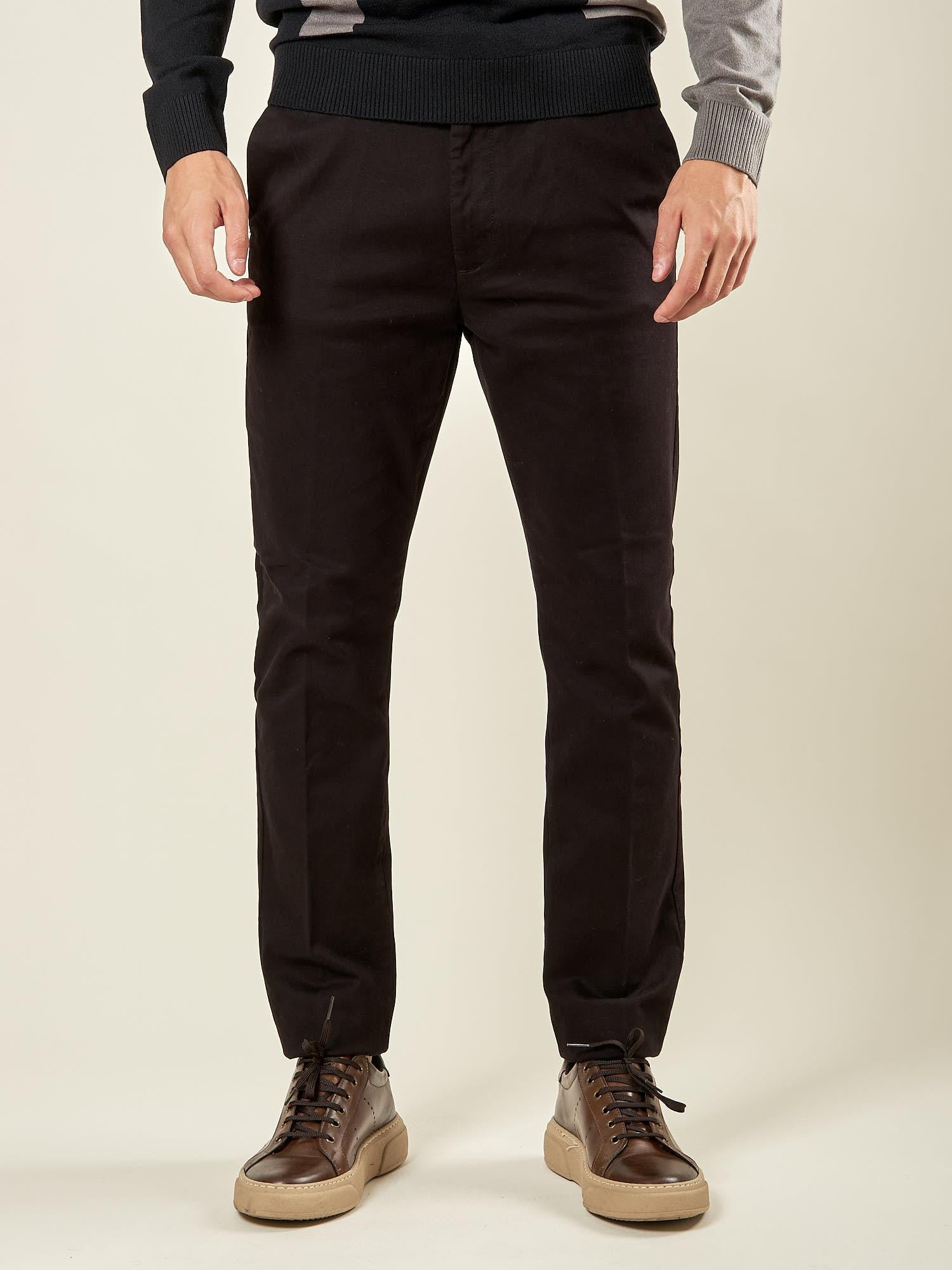 Pantalone Uomo in Cotone Elasticizzato Invernale con Tasche allAmericana. Comfort e Stile per la Stagione Fredda. PSI1781H NERO HAMAKI-HO 