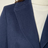 Cappotto donna monopetto. Due bottoni, tasca a pattina e vestibilità affiancata. CP003189 BLU ARTIGLI 