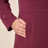 Cappotto Donna Curvy in Doppio Crepe con Collo alla Coreana  Eleganza Essenziale e Vestibilità Perfetta. F646YBFFAUSTINA AMARONE Lizalù 