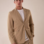 Giacca uomo tessuto tecnico stretch due bottoni tasca a toppe. OC1S2S5G01 BEIGE OVER-D Uomo 