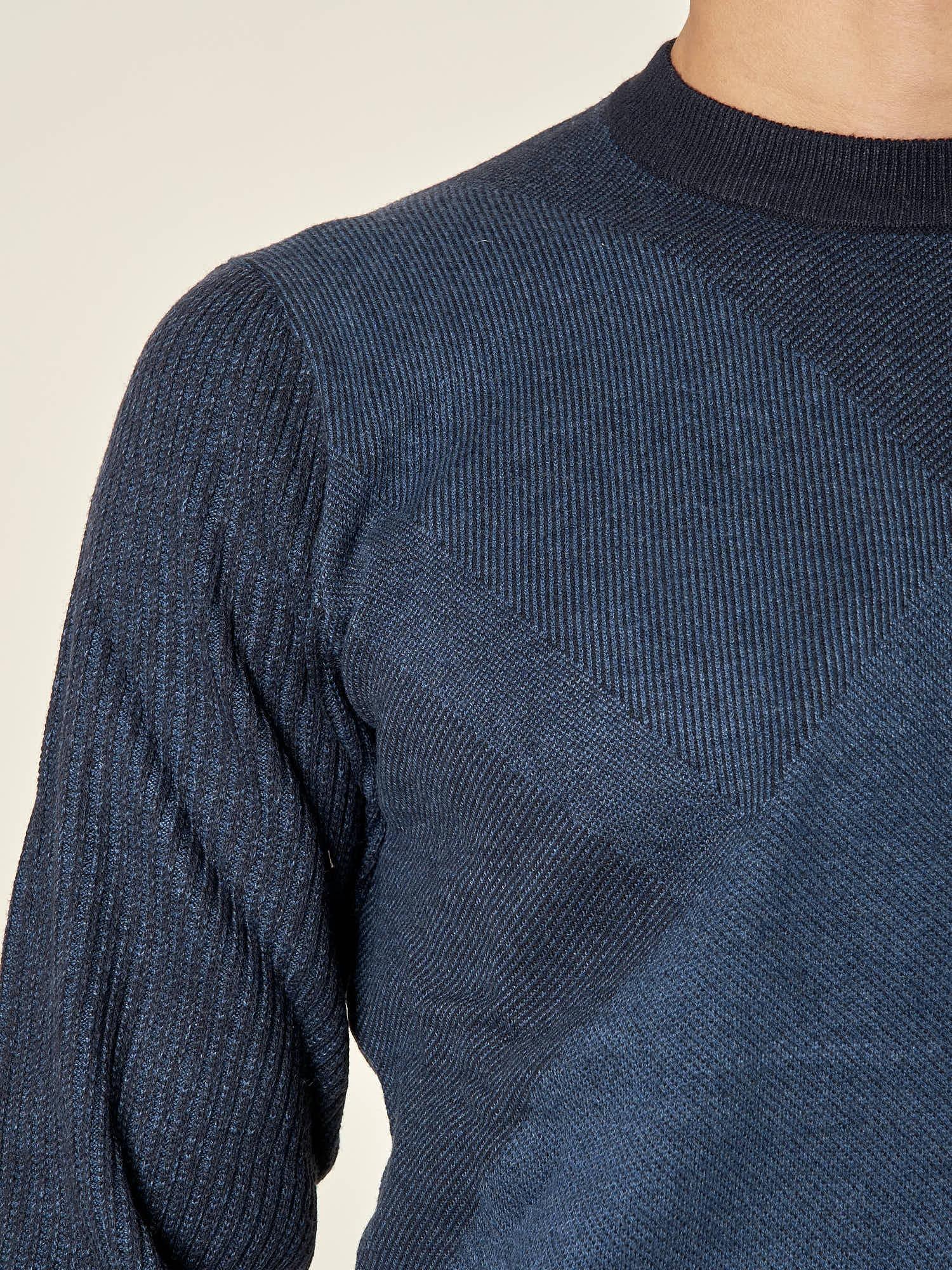 Maglia Uomo Invernale in Poly Wool Finezza 12 con Intarsi Rombi. CON4131225 NAVY CONSENSO 