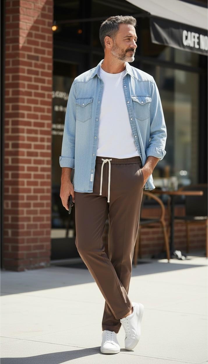 Pantalone Uomo Modello Pantalaccio Slim Fit con Laccetto OC1S2S6P08 MORO OVER-D 