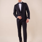 Abito smoking cerimonia elegante giacca monopetto uomo TM/NAPOLIPRS BLU ITALIAN FORMAT 