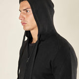 Maglia Uomo Invernale in Misto Viscosa con Zip e Cappuccio. Stile Sportivo ed Eleganza Casual. CON4051225 BLACK CONSENSO 
