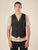 Gilet da Uomo Doppio Petto in Tessuto Gessato  Eleganza Sartoriale con Tasche a Frisi.