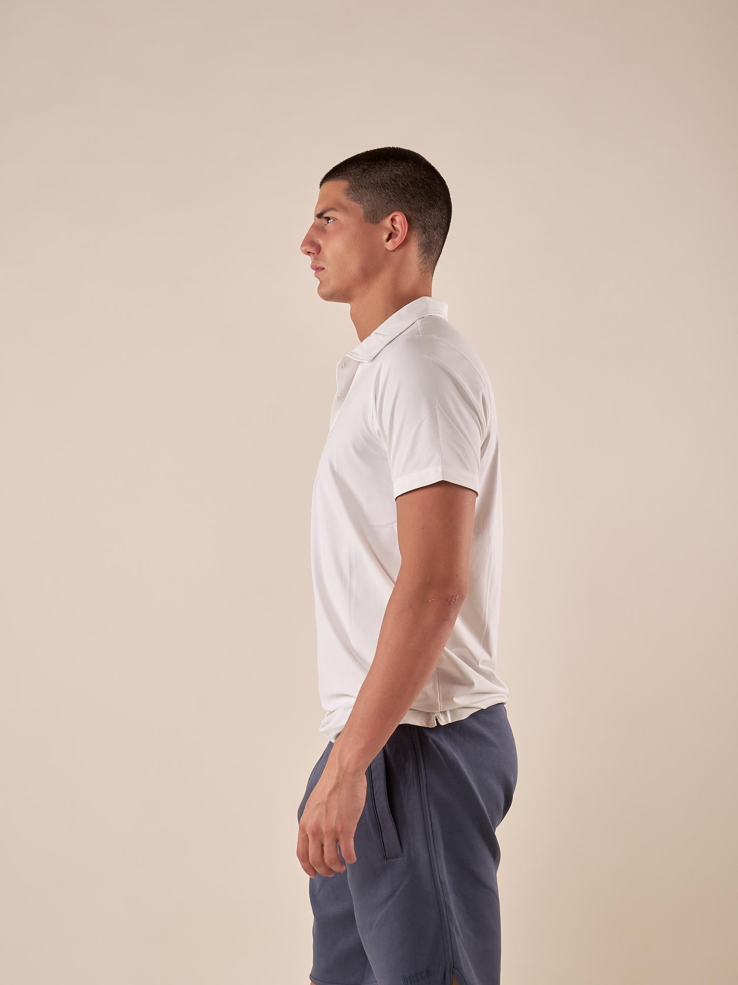 Polo Uomo Tecnica a Manica Corta  Traspirante, Leggera e ad Alte Prestazioni. M48962 OFF WHITE SUPERIOR VINTAGE 