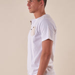 T-shirt Uomo Manica Corta Serafino con Taschino BAM5452 BIANCO BACI & ABBRACCI 