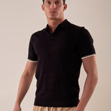 Polo manica corta viscosa crepe f.12 uomo. CON2158125 BLACK CONSENSO Uomo 