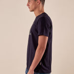 T-shirt Uomo manica corta in cotone 100% con logo stampato a contrastoa TS616035 BLU Henry Cotton's 