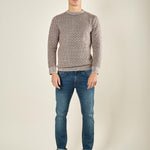 Maglia Uomo Manica Lunga Girocollo Strutturata. Comfort e Stile per Ogni Occasione OE1F2W5M69 CAFFE OVER-D 