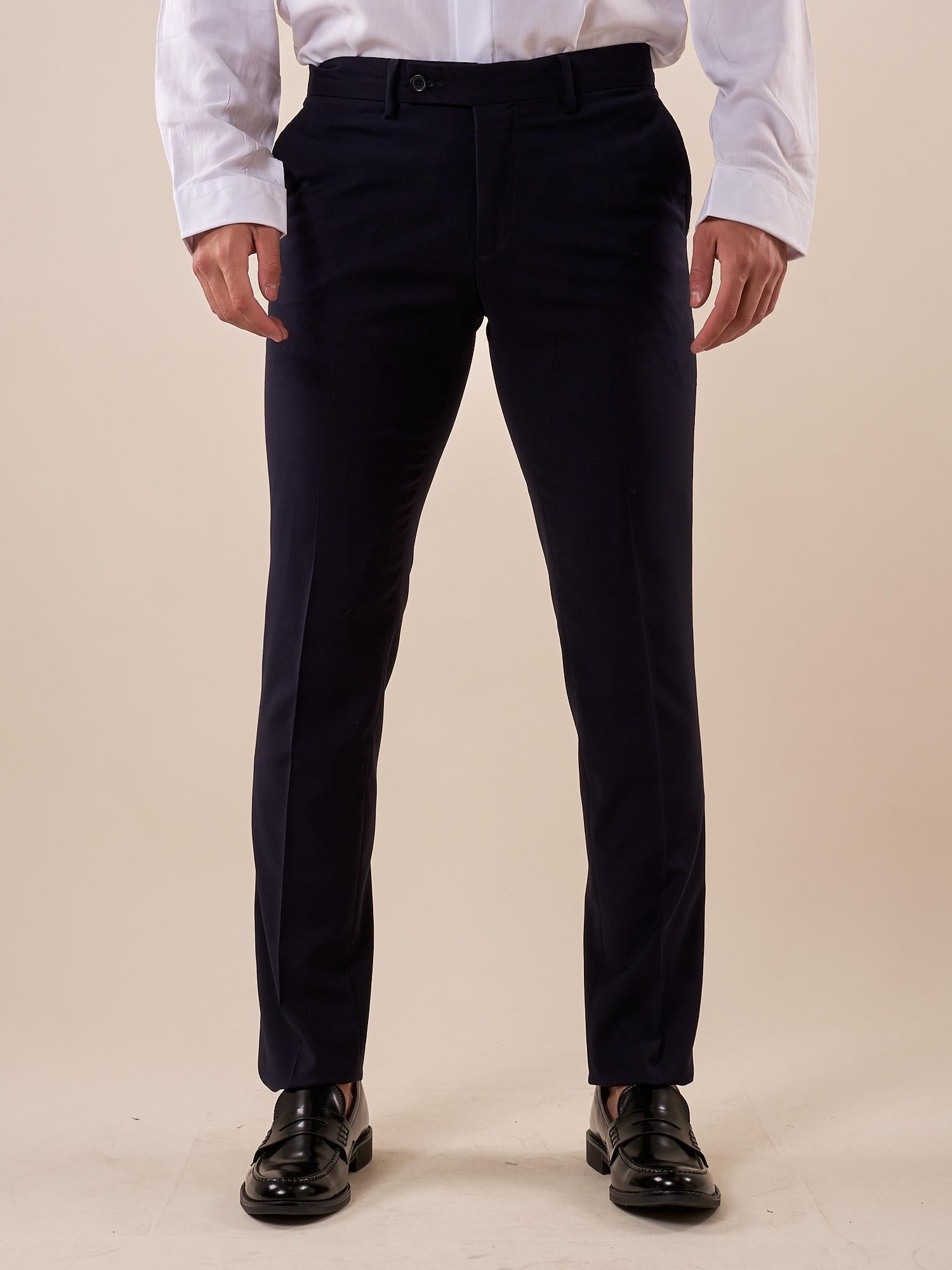 Pantalone da Uomo classico slim fit tasche all'americana. TM/NAP/D/7PANT BLU MEDIO ITALIAN FORMAT Uomo 