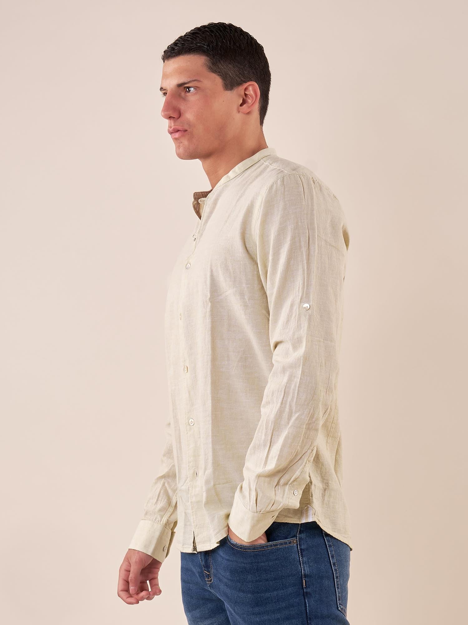 Camicia manica lunga coreana misto lino uomo. OC1S2S5C10 BAMBOO OVER-D 