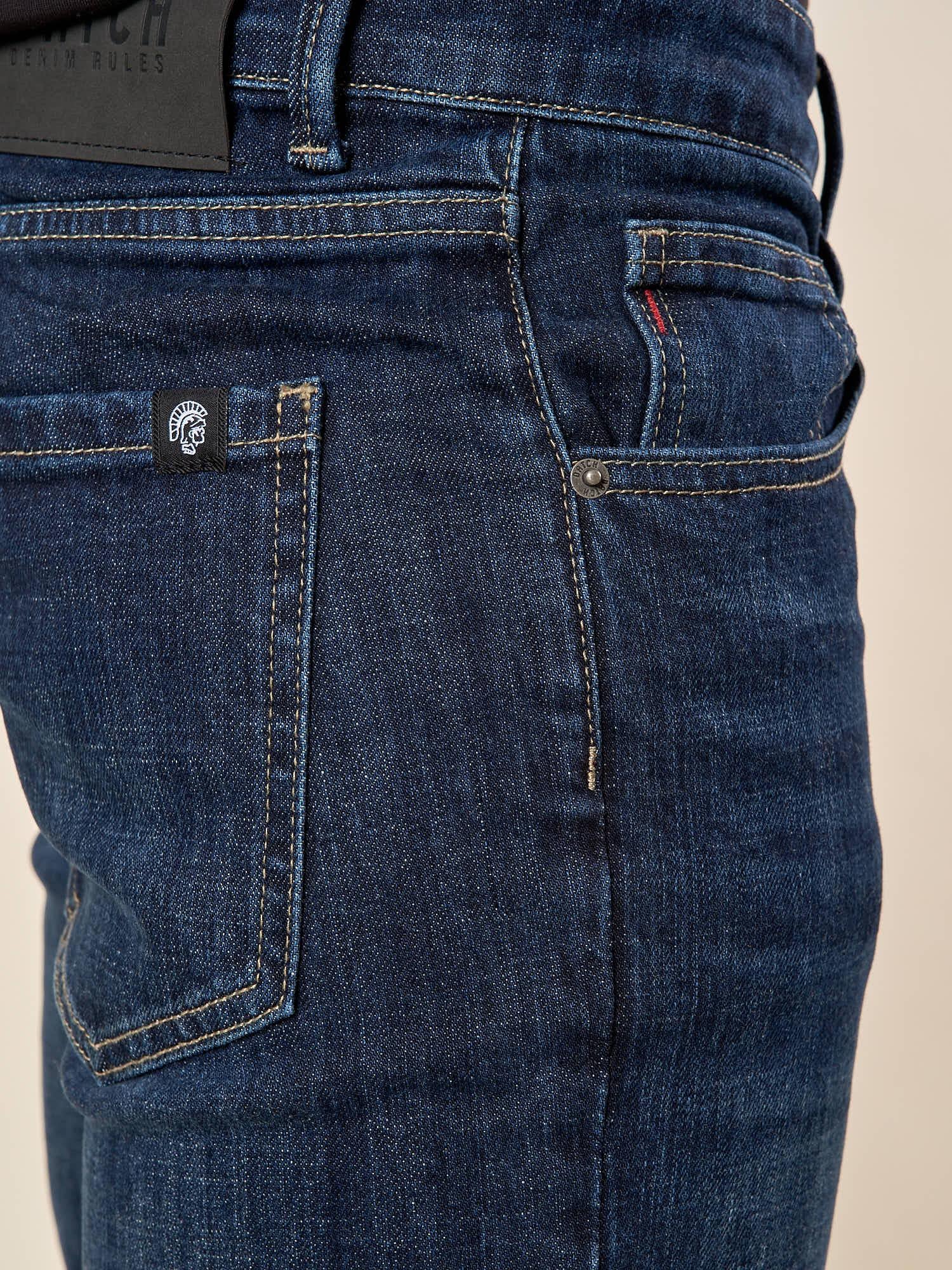 Jeans Uomo Slim Fit Stretch 5 Tasche Lavaggio Scuro. DM9646 DARK BLUE DATCH Uomo 