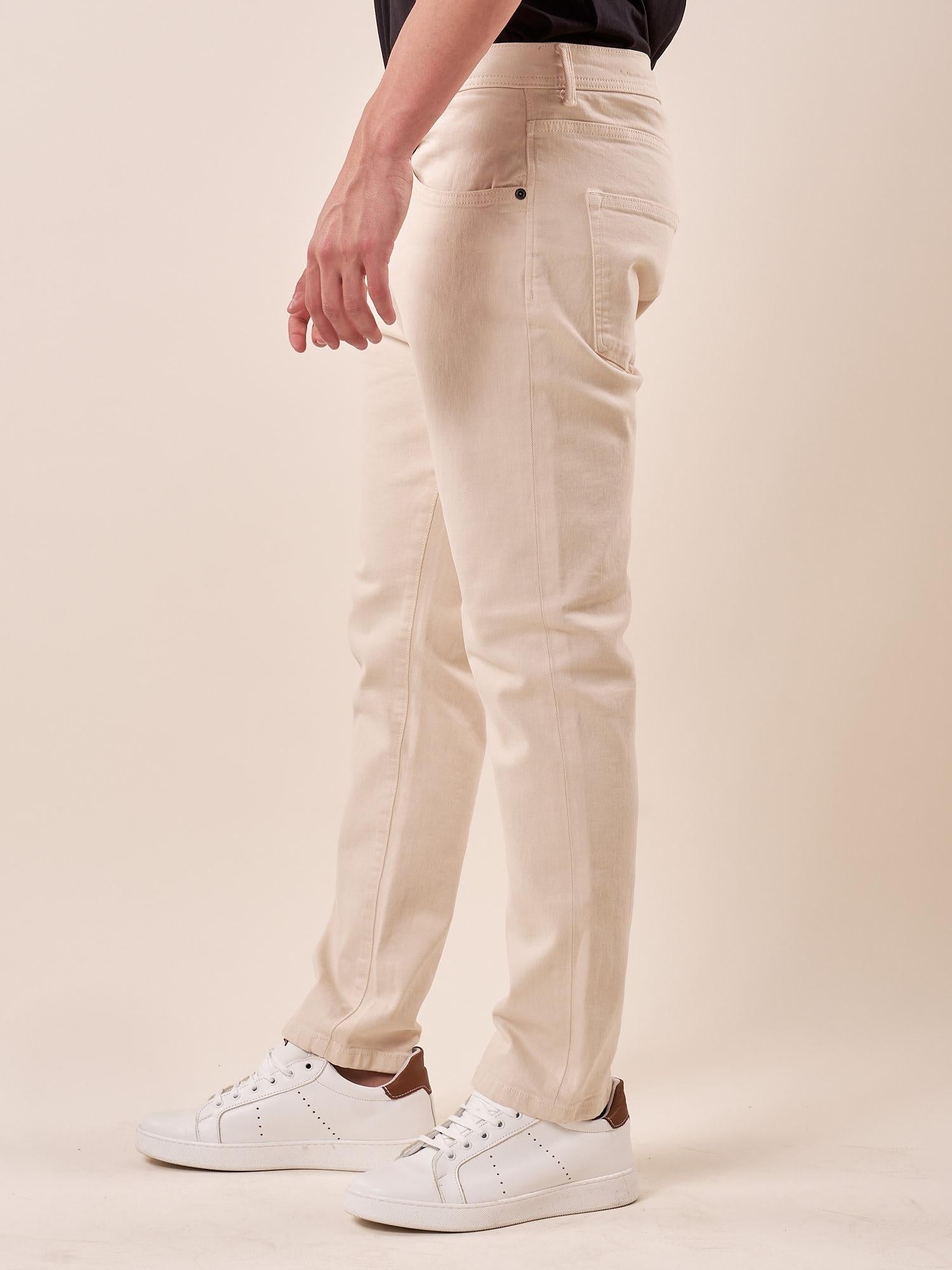 Pantalone 5 tasche cotone bull uomo. OE1S2S5P11 GREIGE OVER-D Uomo 